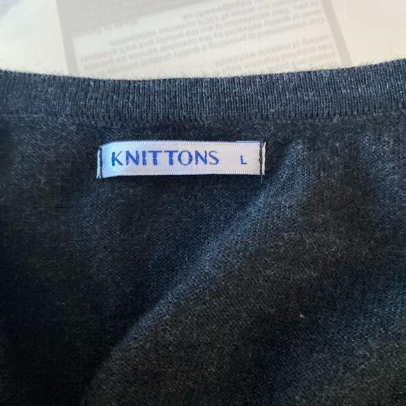 Knittons Charcoal Black Button Front Classic Cardigan - Picture 6 of 6